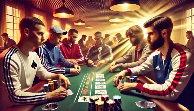 Sports poker table scene