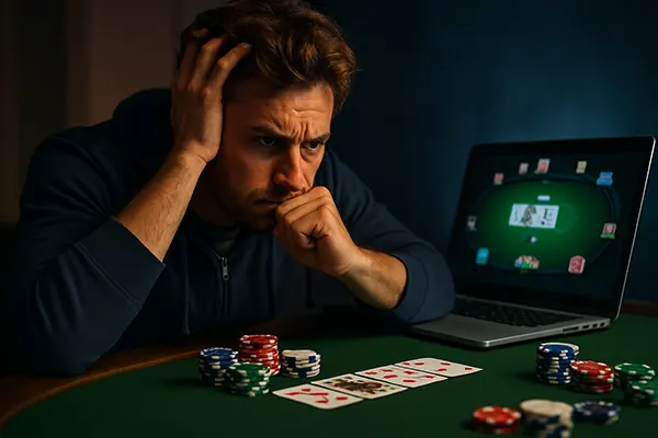 Online-Pokerspiel läuft